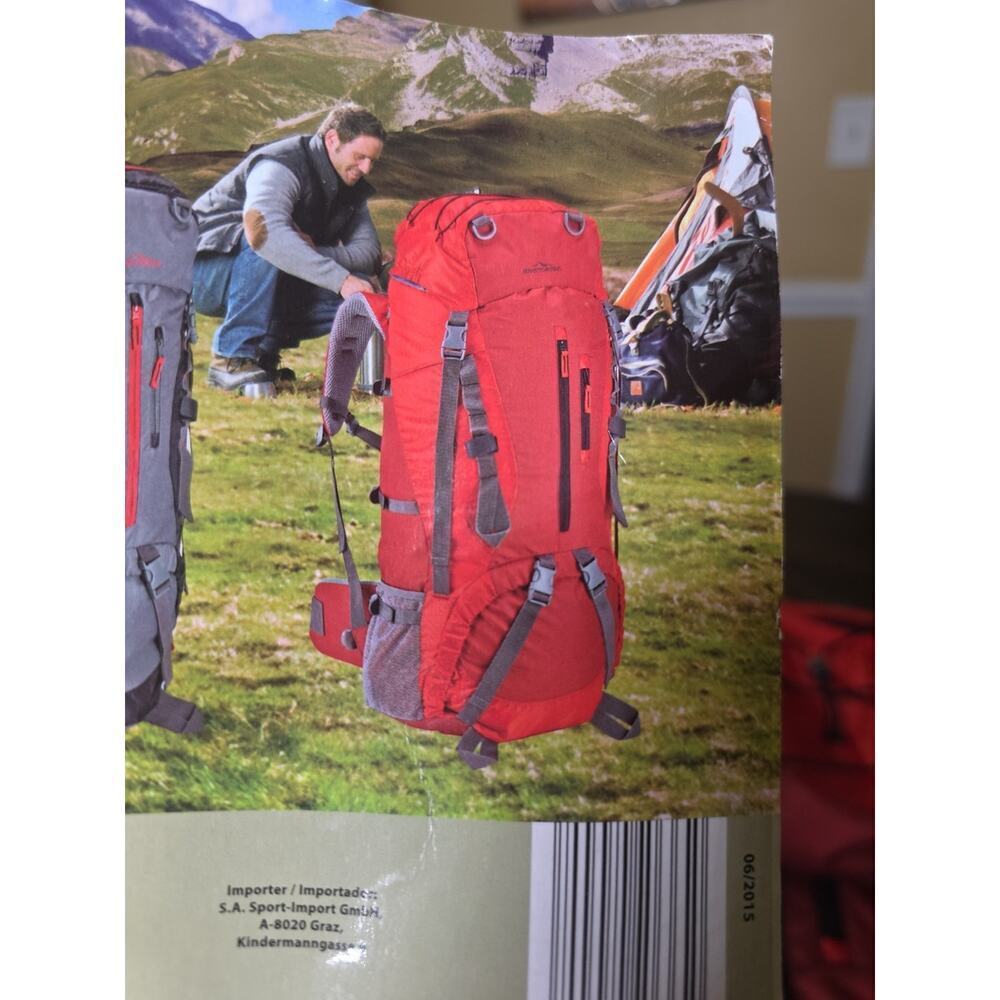 Adventuridge Hiking Backpack – 70L (18.5‎ Gallon) Capacity – Red – Model 92288 - Picture 5 of 16